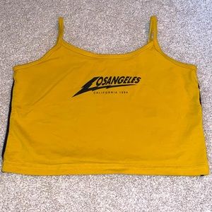 SHEIN Cropped Top Spaghetti Straps XS Gold